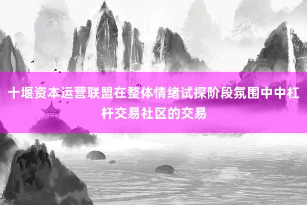 十堰资本运营联盟在整体情绪试探阶段氛围中中杠杆交易社区的交易