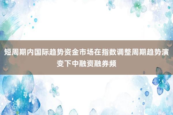 短周期内国际趋势资金市场在指数调整周期趋势演变下中融资融券频