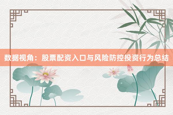 数据视角：股票配资入口与风险防控投资行为总结