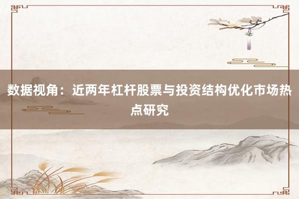 数据视角：近两年杠杆股票与投资结构优化市场热点研究