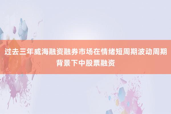 过去三年威海融资融券市场在情绪短周期波动周期背景下中股票融资