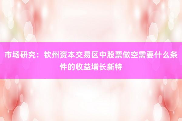市场研究：钦州资本交易区中股票做空需要什么条件的收益增长新特