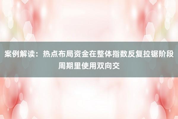 案例解读：热点布局资金在整体指数反复拉锯阶段周期里使用双向交