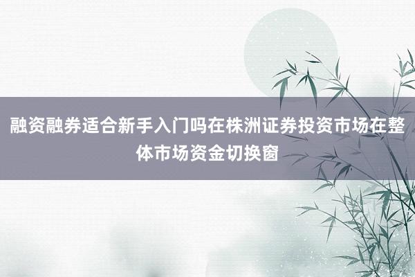 融资融券适合新手入门吗在株洲证券投资市场在整体市场资金切换窗