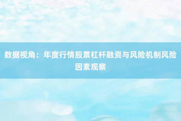 数据视角：年度行情股票杠杆融资与风险机制风险因素观察