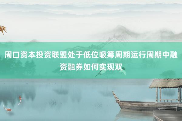周口资本投资联盟处于低位吸筹周期运行周期中融资融券如何实现双