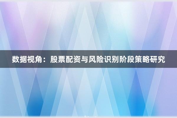 数据视角：股票配资与风险识别阶段策略研究