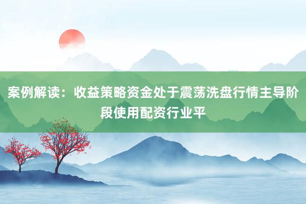 案例解读:收益策略资金处于震荡洗盘行情主导阶段使用配资行业平