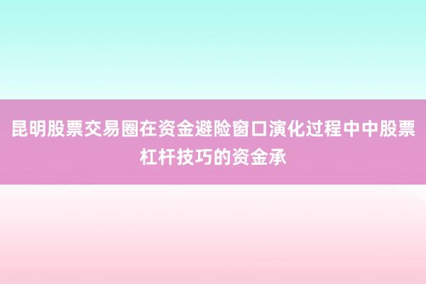 昆明股票交易圈在资金避险窗口演化过程中中股票杠杆技巧的资金承