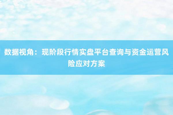 数据视角：现阶段行情实盘平台查询与资金运营风险应对方案