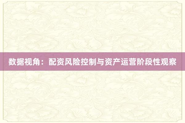 数据视角：配资风险控制与资产运营阶段性观察