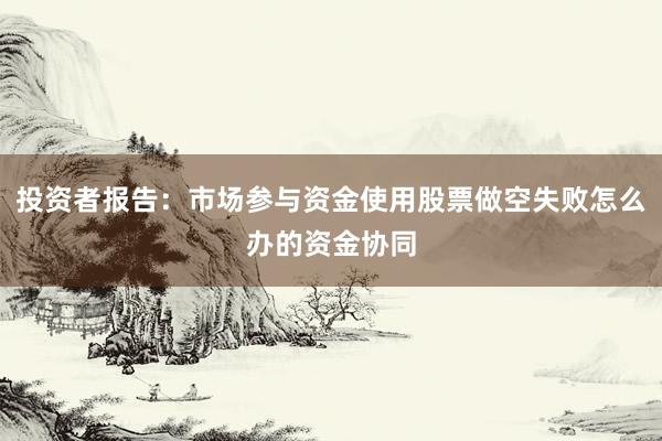 投资者报告：市场参与资金使用股票做空失败怎么办的资金协同