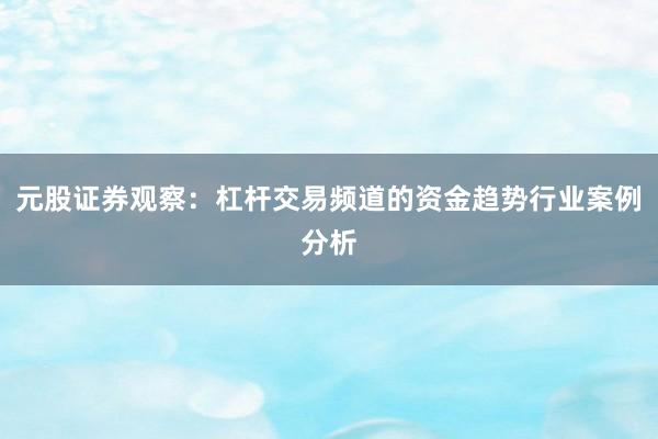 元股证券观察：杠杆交易频道的资金趋势行业案例分析