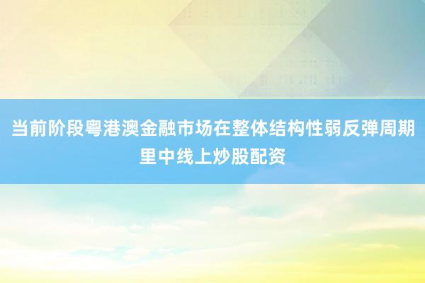 当前阶段粤港澳金融市场在整体结构性弱反弹周期里中线上炒股配资