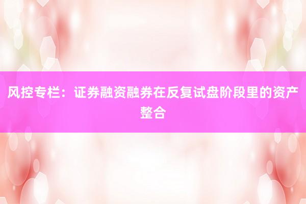 风控专栏：证券融资融券在反复试盘阶段里的资产整合