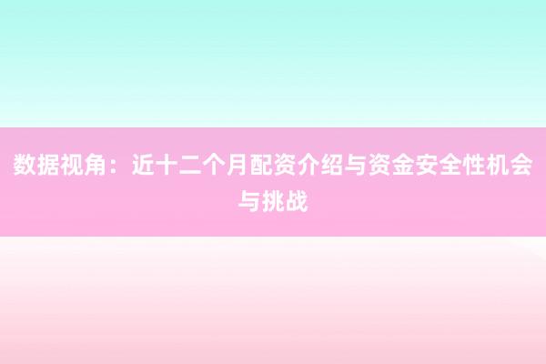 数据视角：近十二个月配资介绍与资金安全性机会与挑战
