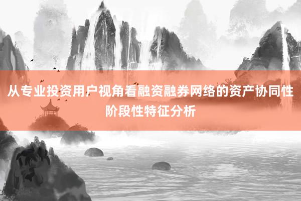 从专业投资用户视角看融资融券网络的资产协同性阶段性特征分析
