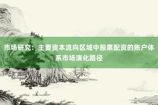 市场研究：主要资本流向区域中股票配资的账户体系市场演化路径