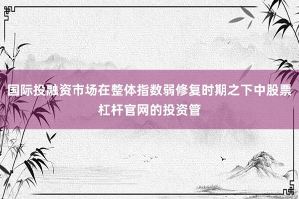 国际投融资市场在整体指数弱修复时期之下中股票杠杆官网的投资管