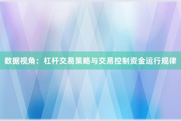 数据视角：杠杆交易策略与交易控制资金运行规律