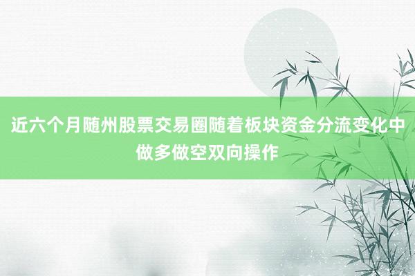近六个月随州股票交易圈随着板块资金分流变化中做多做空双向操作