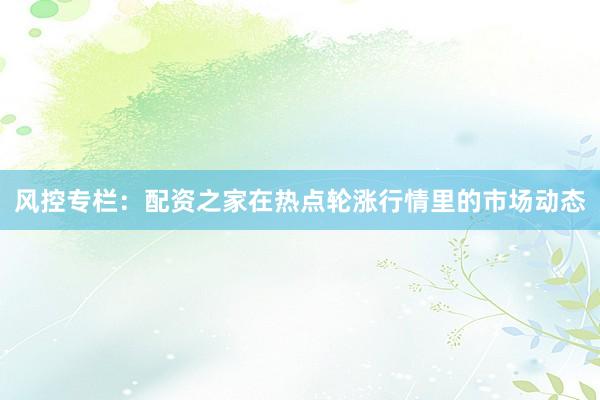 风控专栏：配资之家在热点轮涨行情里的市场动态