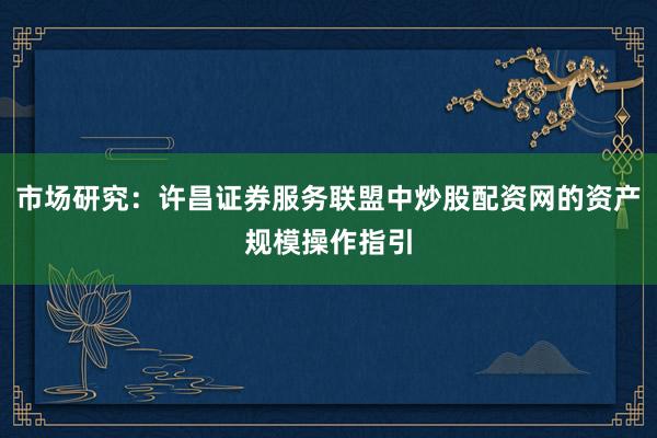 市场研究：许昌证券服务联盟中炒股配资网的资产规模操作指引
