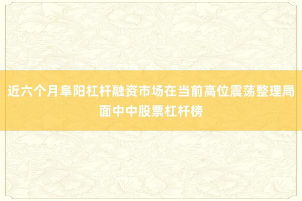 近六个月阜阳杠杆融资市场在当前高位震荡整理局面中中股票杠杆榜