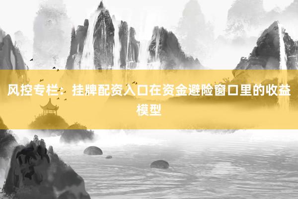 风控专栏：挂牌配资入口在资金避险窗口里的收益模型