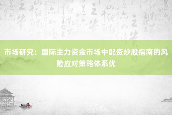 市场研究：国际主力资金市场中配资炒股指南的风险应对策略体系优