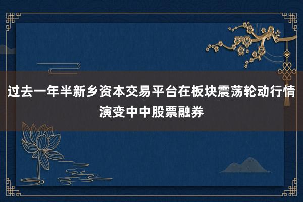 过去一年半新乡资本交易平台在板块震荡轮动行情演变中中股票融券