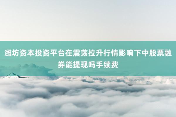 潍坊资本投资平台在震荡拉升行情影响下中股票融券能提现吗手续费