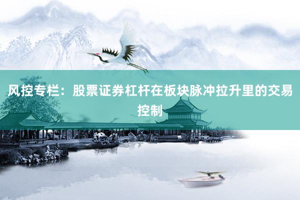 风控专栏:股票证券杠杆在板块脉冲拉升里的交易控制