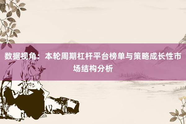 数据视角：本轮周期杠杆平台榜单与策略成长性市场结构分析