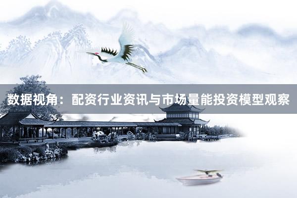 数据视角：配资行业资讯与市场量能投资模型观察