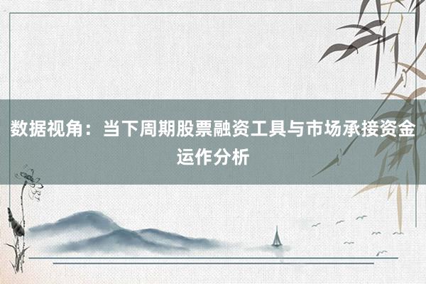 数据视角：当下周期股票融资工具与市场承接资金运作分析