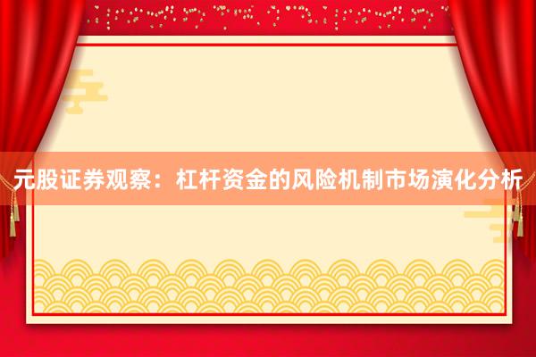 元股证券观察：杠杆资金的风险机制市场演化分析
