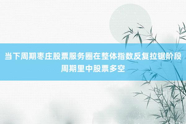 当下周期枣庄股票服务圈在整体指数反复拉锯阶段周期里中股票多空