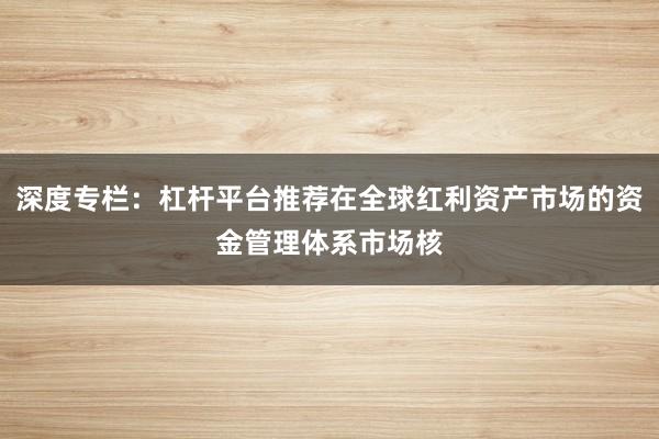 深度专栏：杠杆平台推荐在全球红利资产市场的资金管理体系市场核