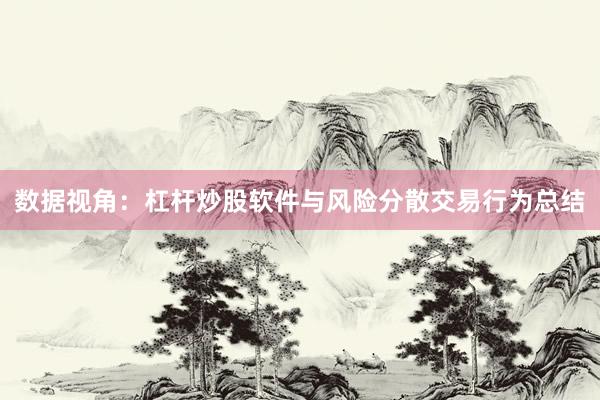 数据视角：杠杆炒股软件与风险分散交易行为总结