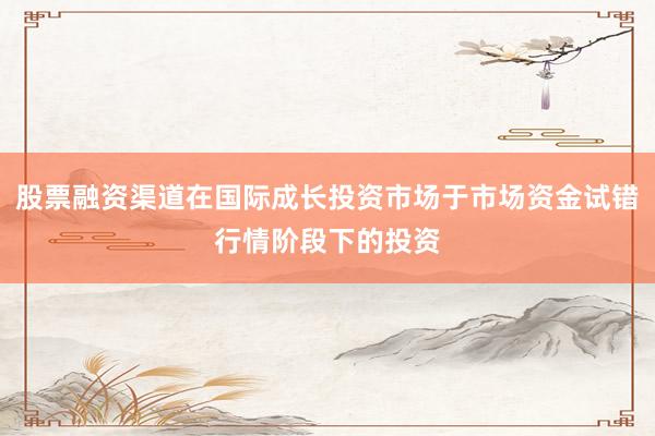 股票融资渠道在国际成长投资市场于市场资金试错行情阶段下的投资