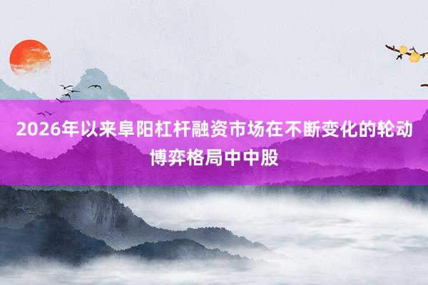 2026年以来阜阳杠杆融资市场在不断变化的轮动博弈格局中中股