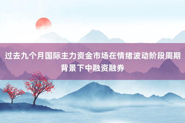 过去九个月国际主力资金市场在情绪波动阶段周期背景下中融资融券