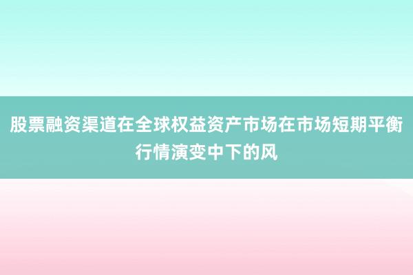 股票融资渠道在全球权益资产市场在市场短期平衡行情演变中下的风