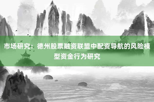 市场研究：德州股票融资联盟中配资导航的风险模型资金行为研究