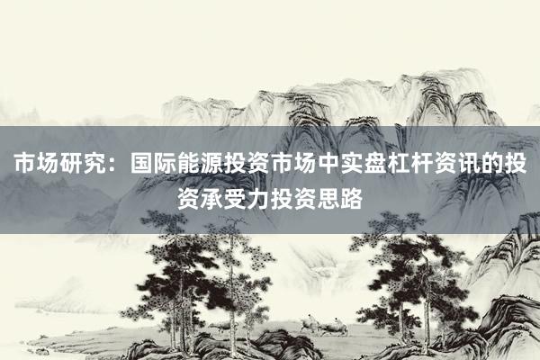 市场研究：国际能源投资市场中实盘杠杆资讯的投资承受力投资思路
