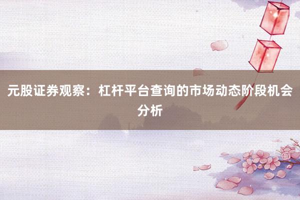 元股证券观察：杠杆平台查询的市场动态阶段机会分析