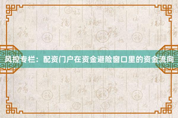 风控专栏：配资门户在资金避险窗口里的资金流向