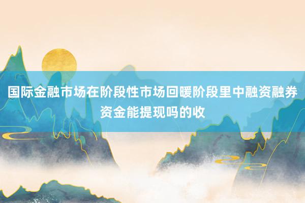 国际金融市场在阶段性市场回暖阶段里中融资融券资金能提现吗的收