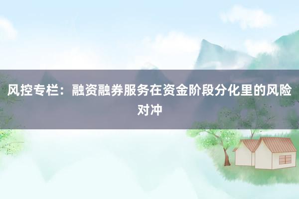 风控专栏：融资融券服务在资金阶段分化里的风险对冲
